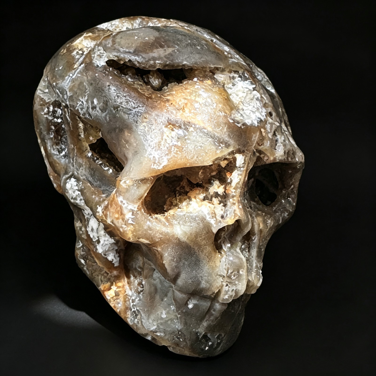 Crystal Skull, Hand Carved Natural Sphalerite Unique Collectible Sculpture