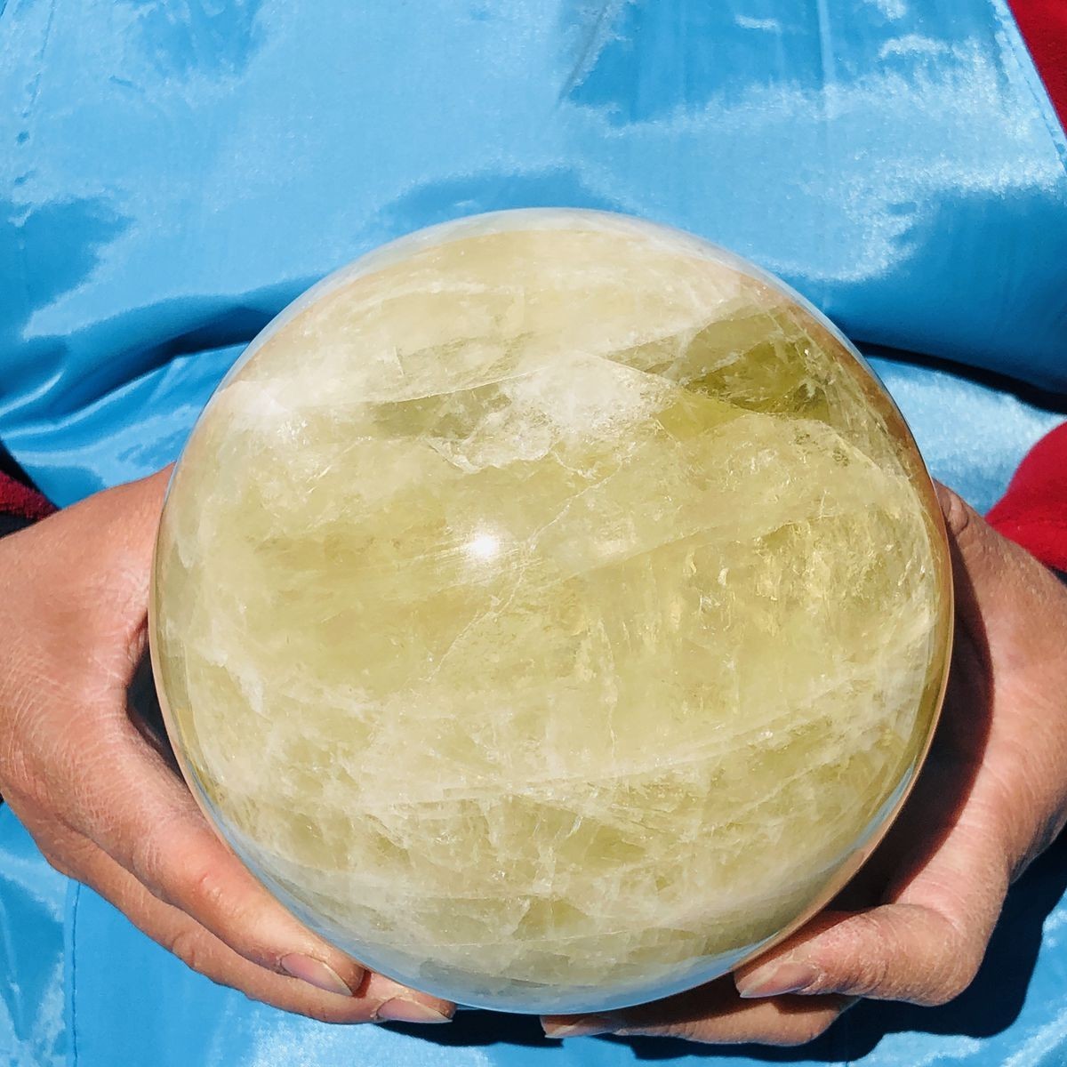 8.09LB Natural Yellow Crystal Ball Quartz Yellow Crystal Ball Healing