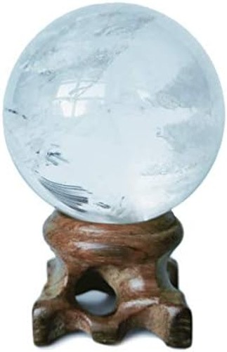 Polar Jade Clear Quartz Crystal Ball with Stand 45mm/1.8” for Crystal Healing…