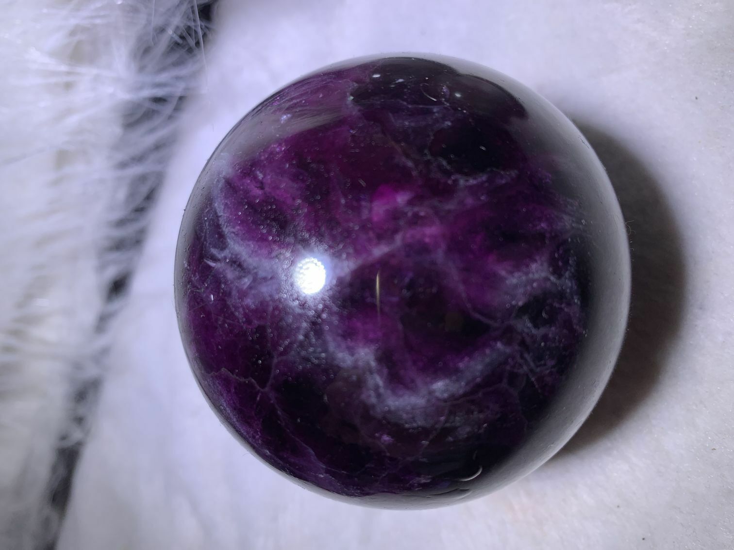 Crystal sphere natural fluorite sphere