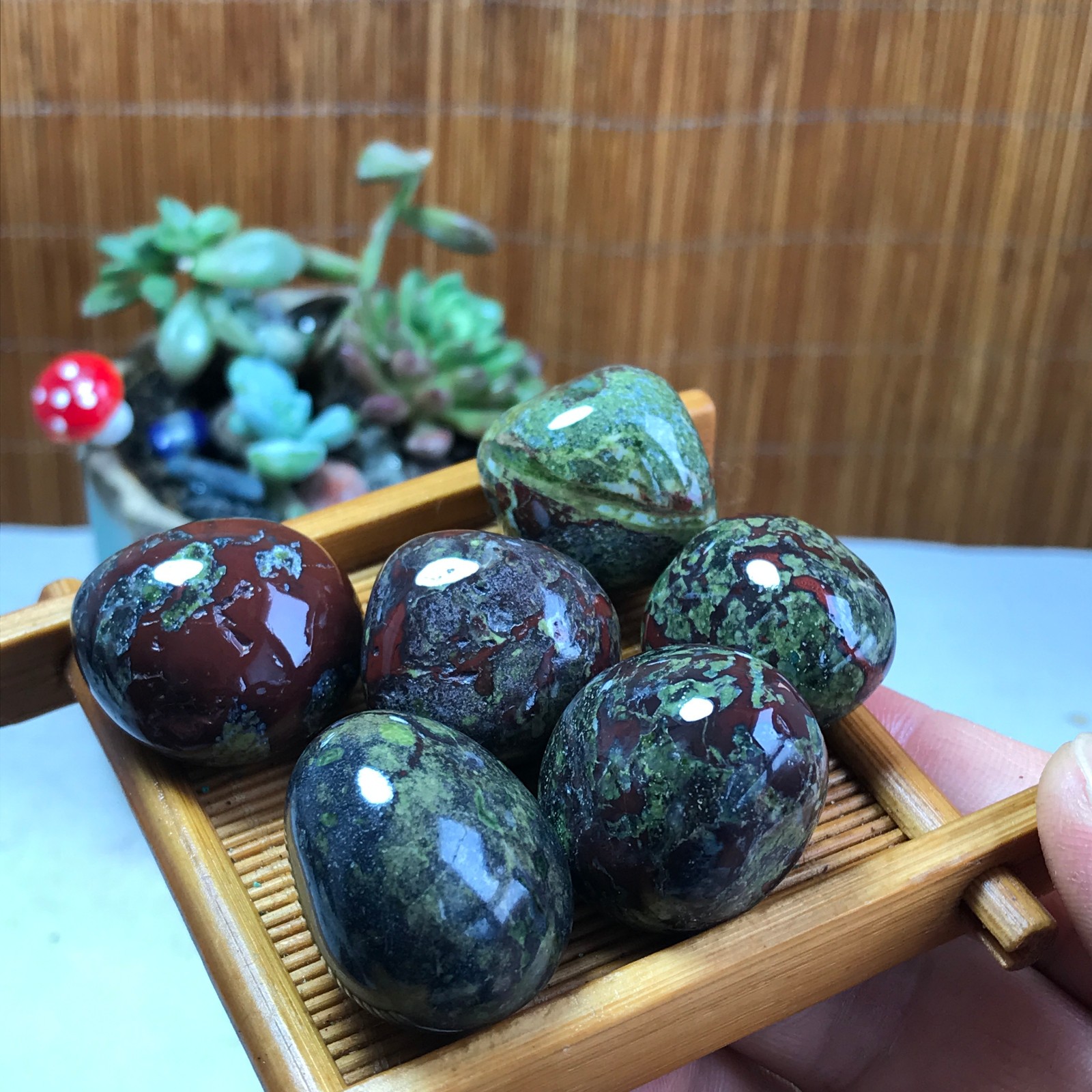 6pcs Natural Dragon blood Crystal gemstone Polish Mineral Specimen Tumbled A5305