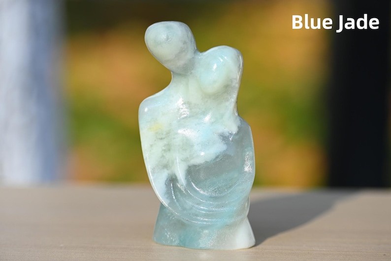3″ Natural Quartz carved Lovers Reiki Healing Crystal Decor Ornament Gift 1pc