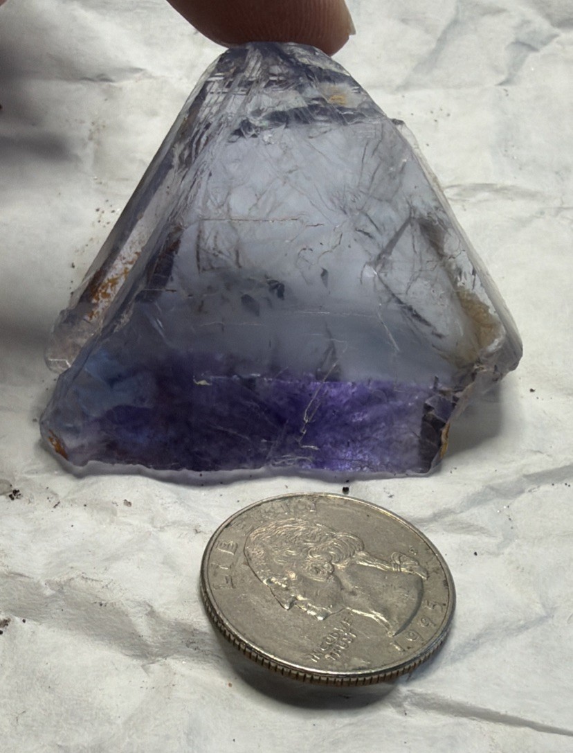 Light Blue and Purple Fluorite with Chalcopyrite Mineral Specimen