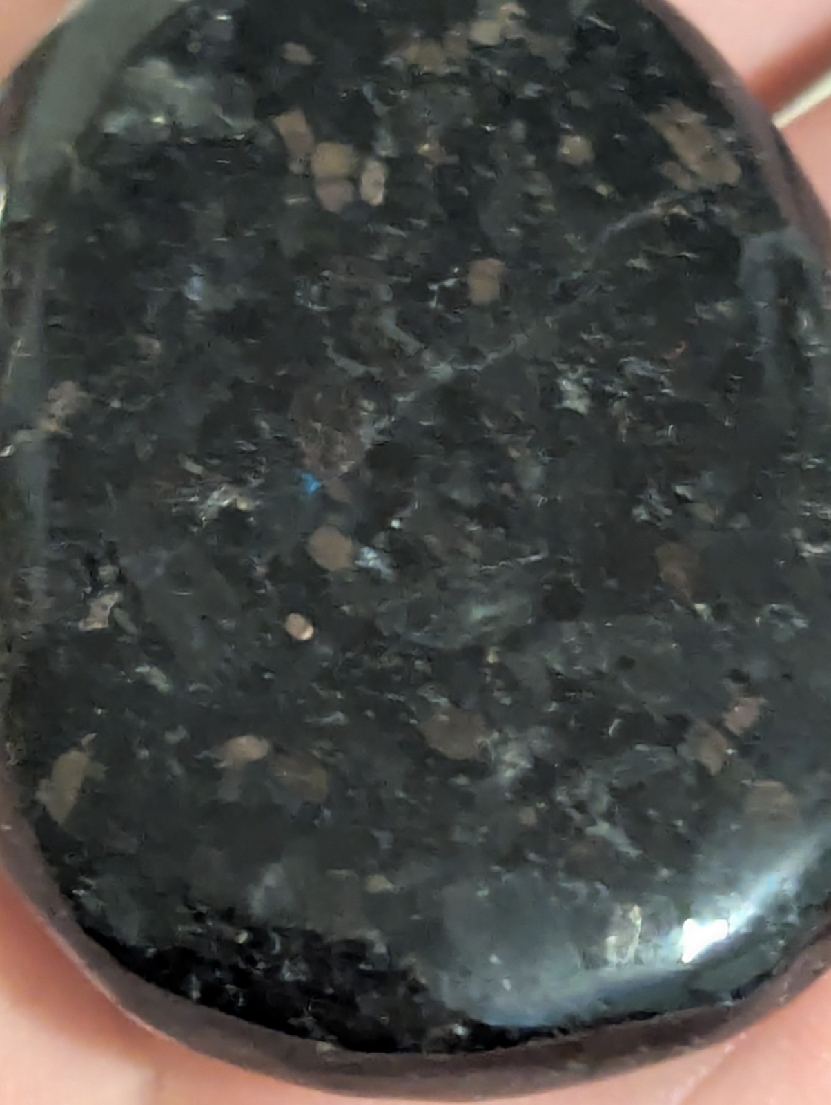 Flat Round Ovular sparkling Palm Stone