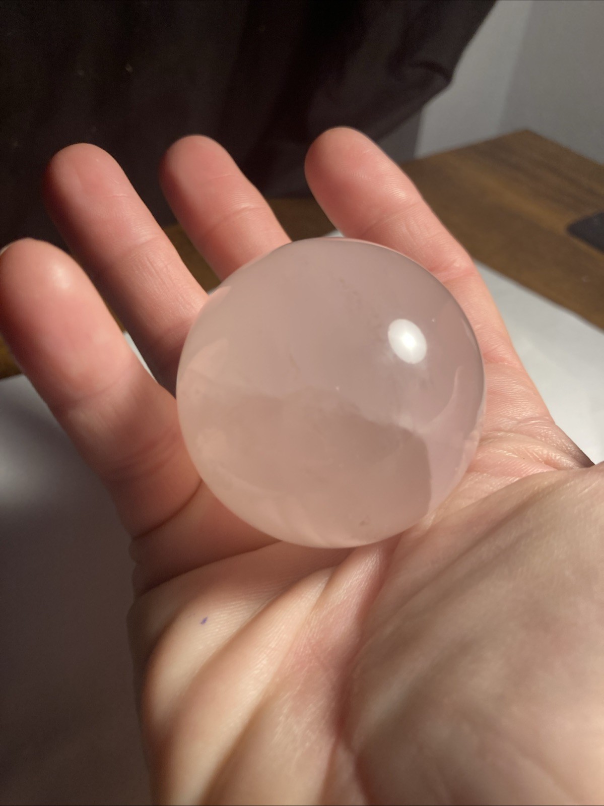 Madagascar Pink Rose, Quartz, Crystal Spear Orb Polished Crystal Ball Stone