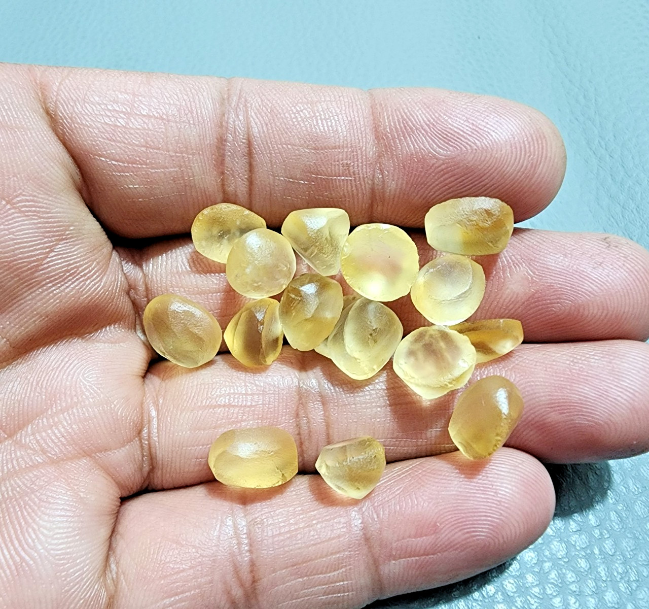9-11 MM Golden Citrine Topaz Faceted 16pcs Oval Cabochon Loose Gemstone Jewelry