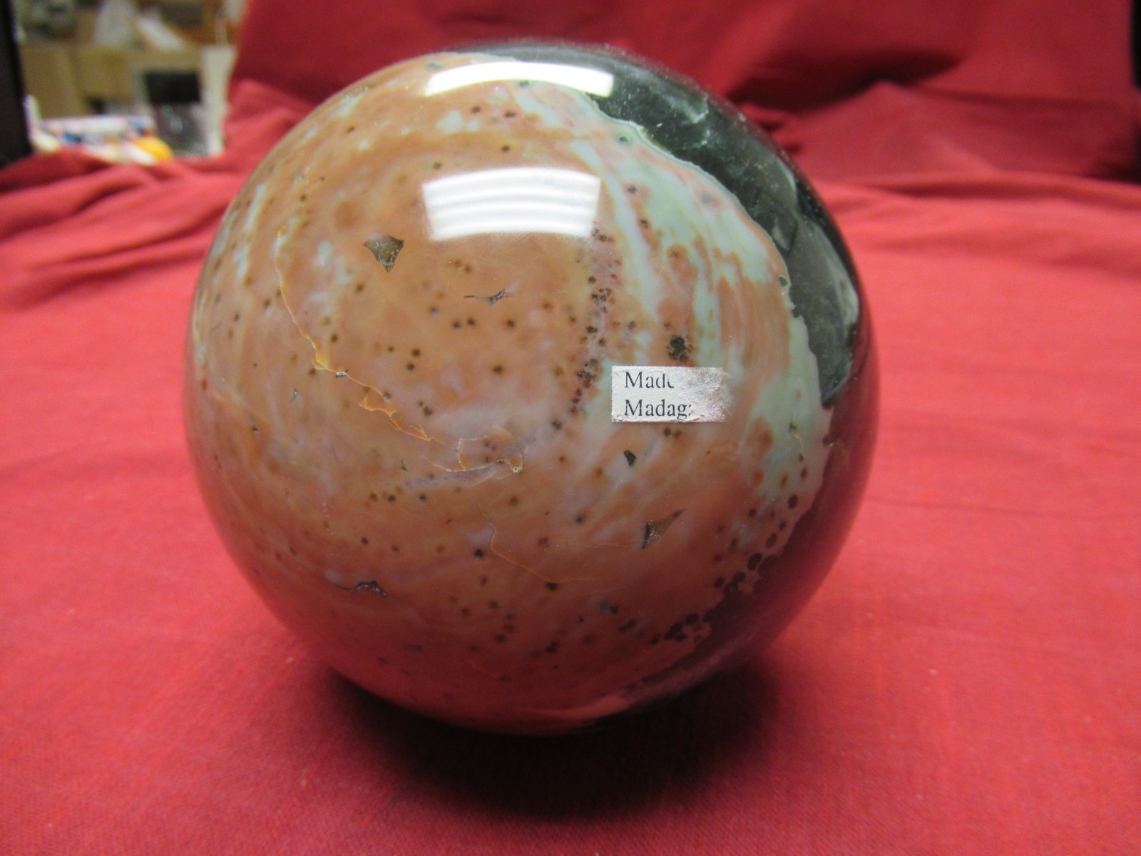 Natural, Colorful, Round, Polished Agate Healing Stone! Madagascar! With Defects