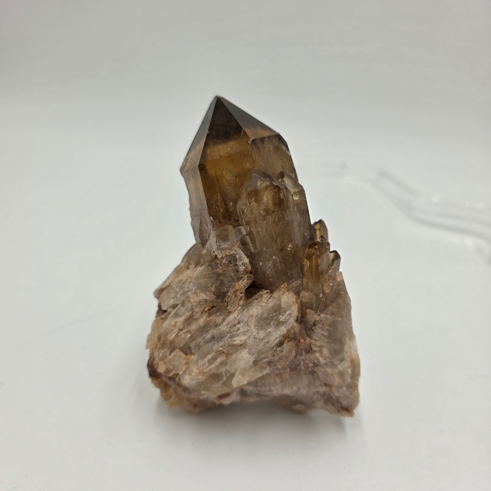 Natural Smoky Quartz Crystal Cluster Point Specimen Brown Translucent 1lb 4.25in