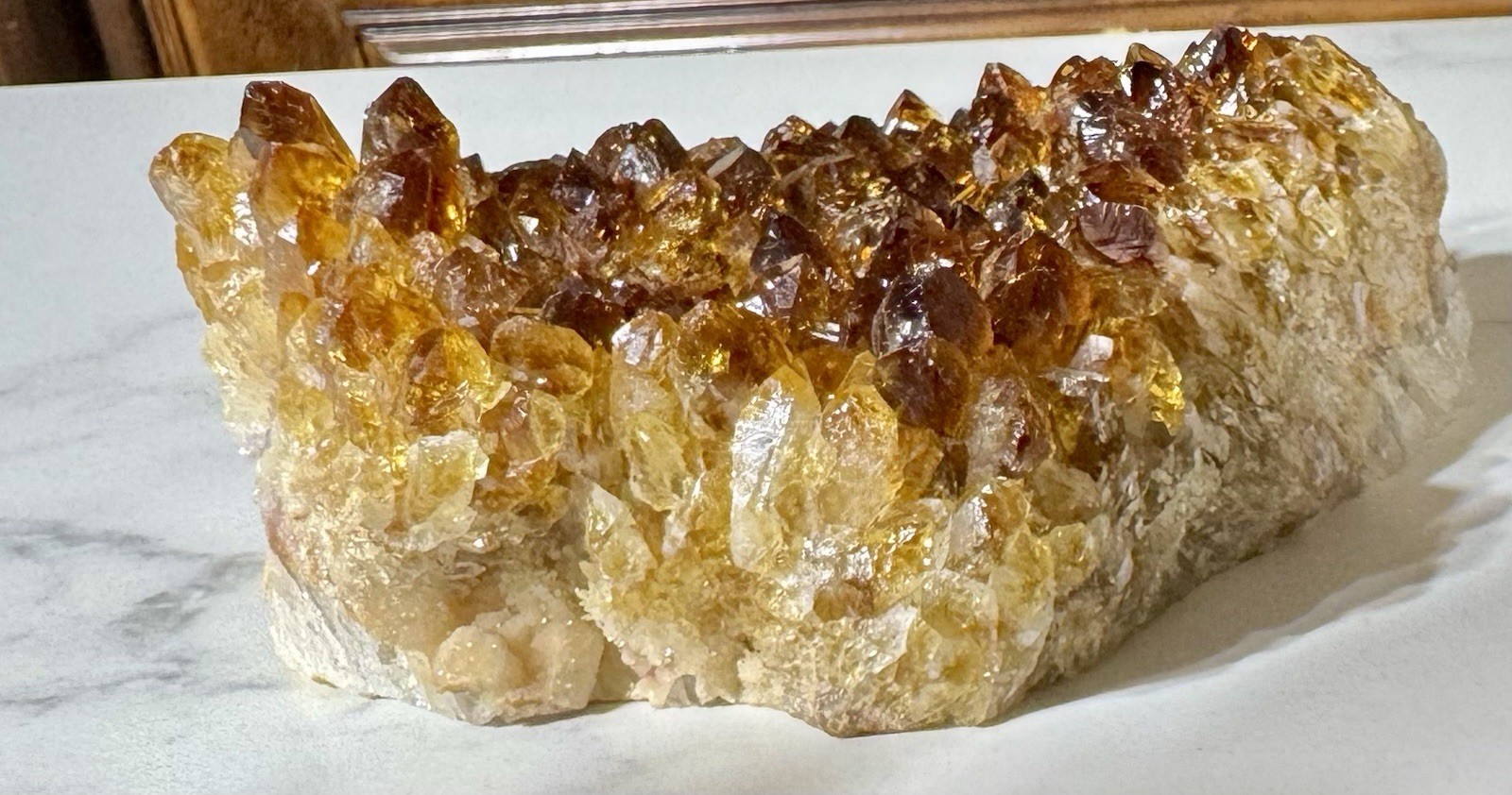 Natural Citrine Quartz Crystal Geode Cluster Mineral Specimen 495 Grams