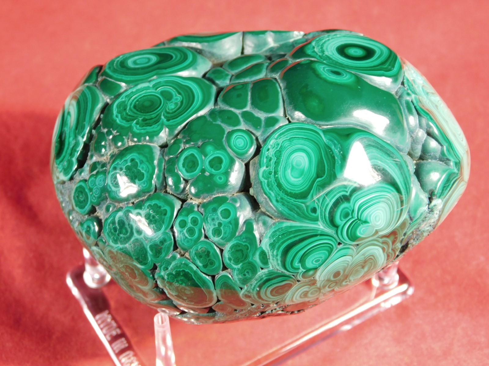 BIG! Polished Deep GREEN Malachite STALACTITE or Stalagmite w/Stand Congo 603gr
