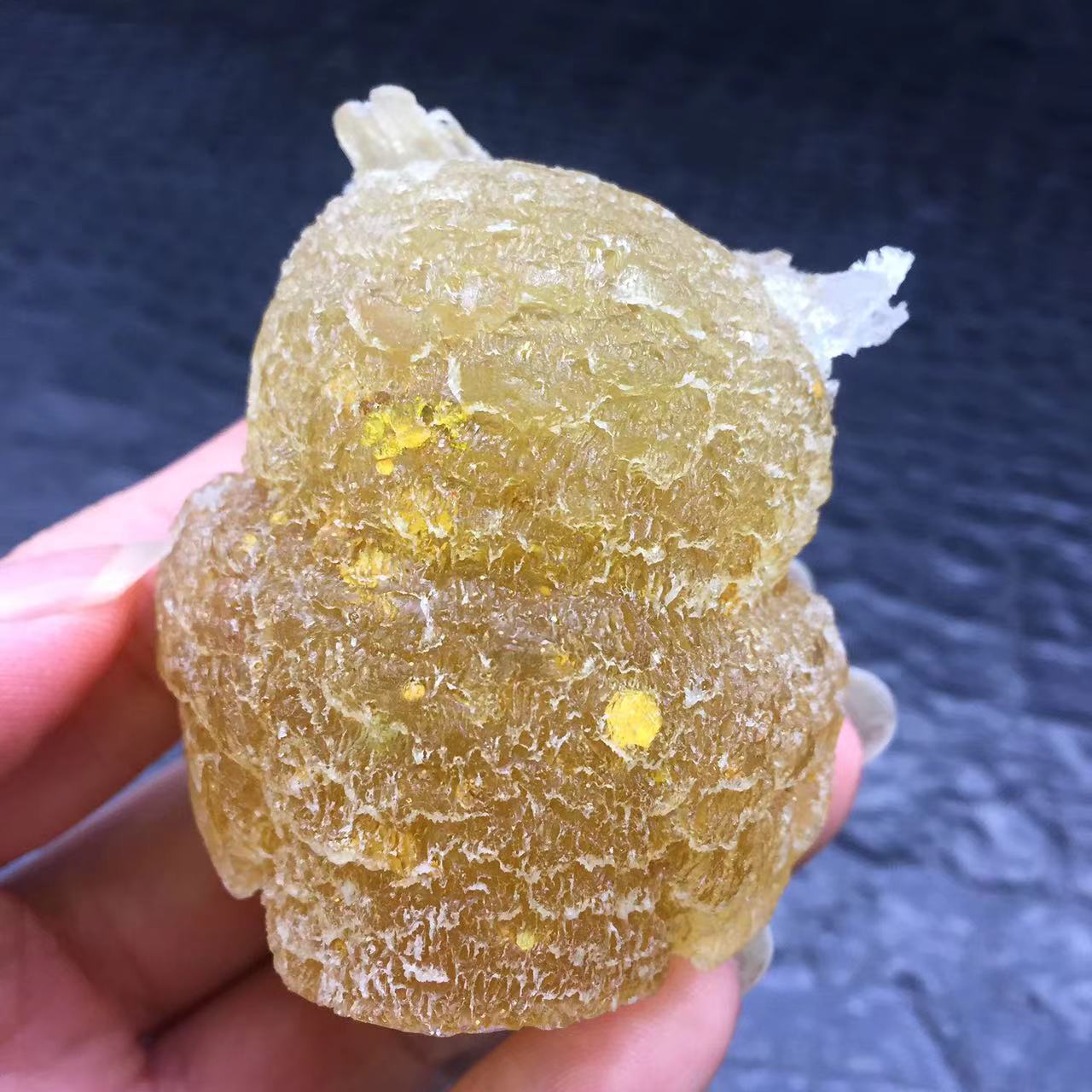 Natural Citrine Crystal Chips Quartz Stone Gravel Resin Owl Healing Decorate 1Pc
