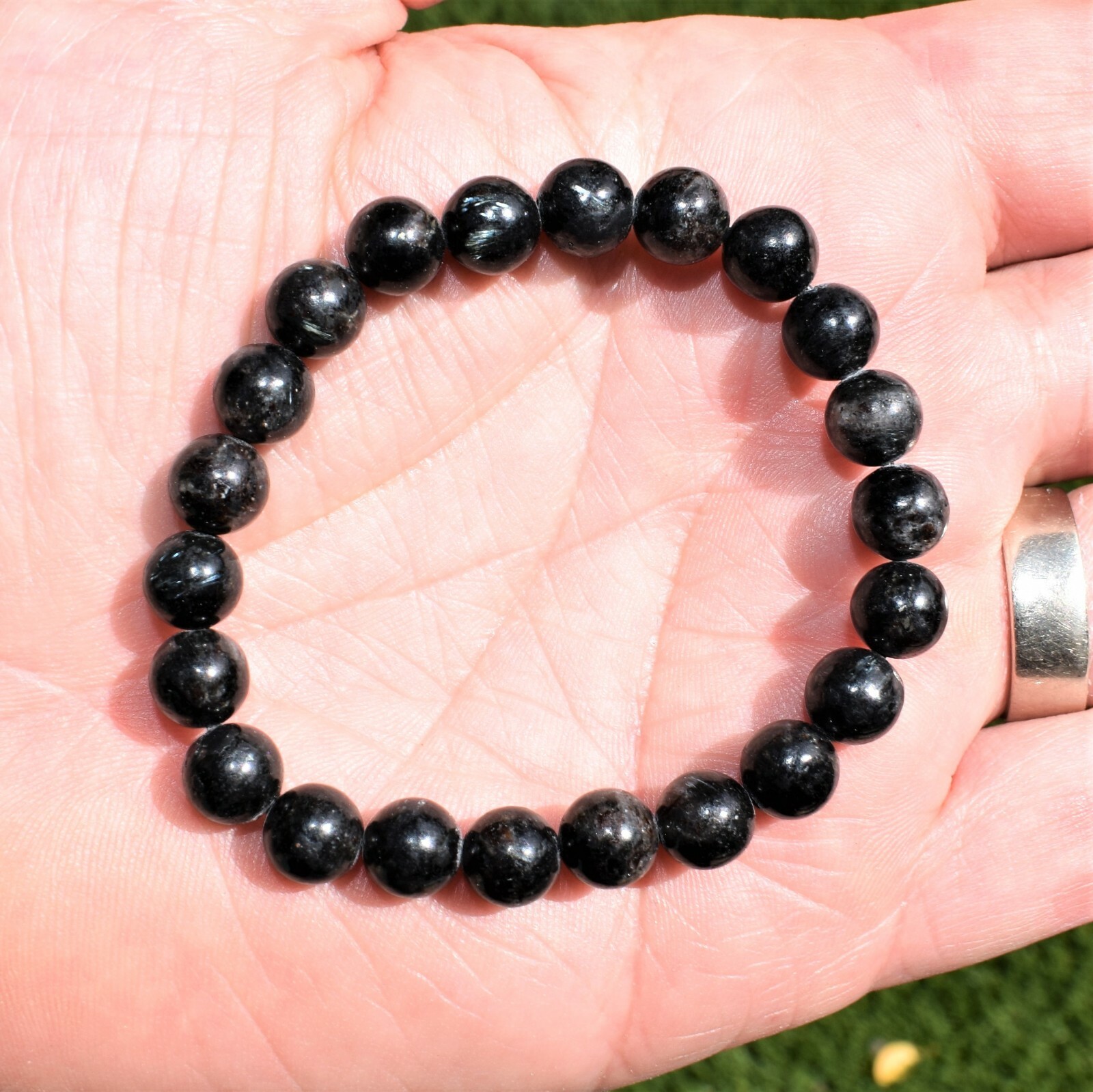 CHARGED RARE Fireworks Flash Astrophyllite Crystal 8mm Bead Stretchy Bracelet