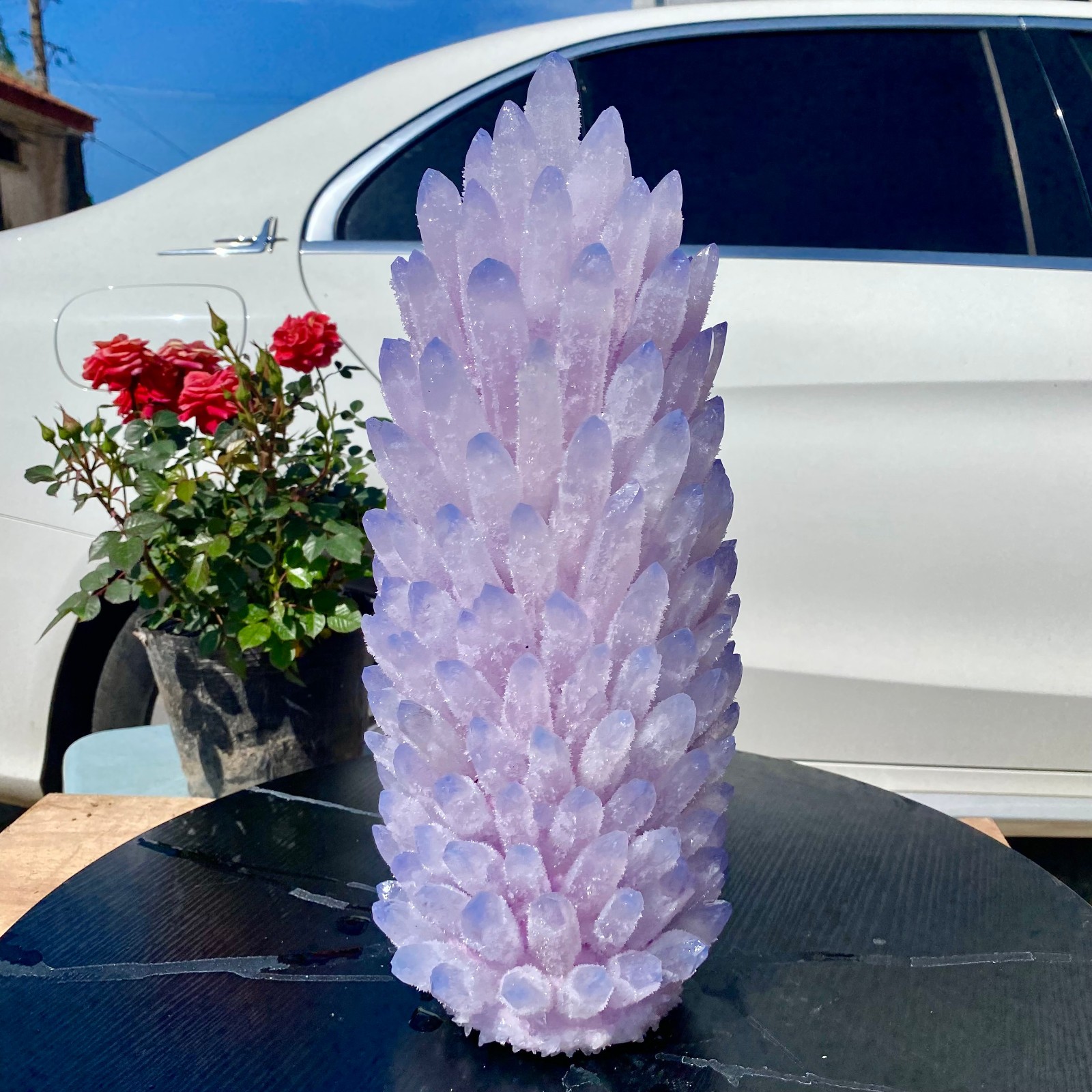 24LB New Find purple Phantom Crystal Quartz Cluster Mineral Specimen Healing
