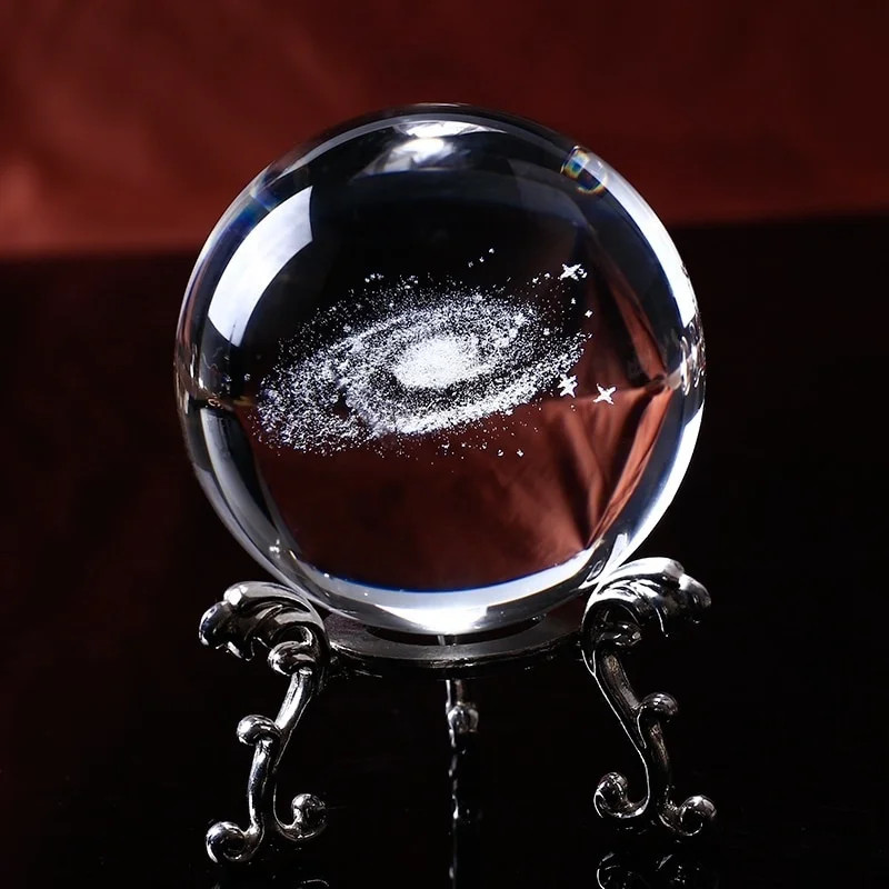 6CM Diameter Globe Galaxy Miniatures Crystal Ball 3D Laser Engraved Glass