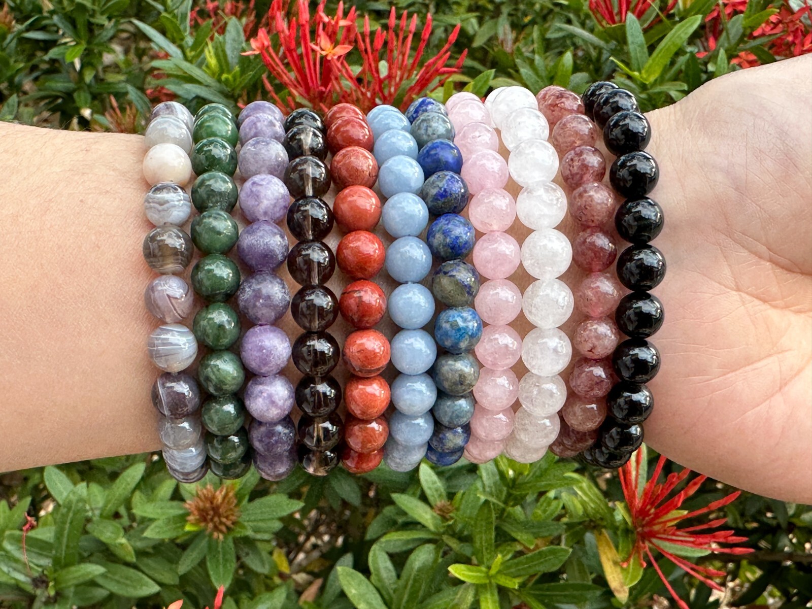 Wholesale Grade A++ Genuine Gemstone Bead Bracelets, Choose from 80 Types Stone