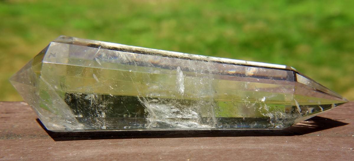 Vogel Inspired Double Terminated Quartz Crystal Wand with Hint of Smoky