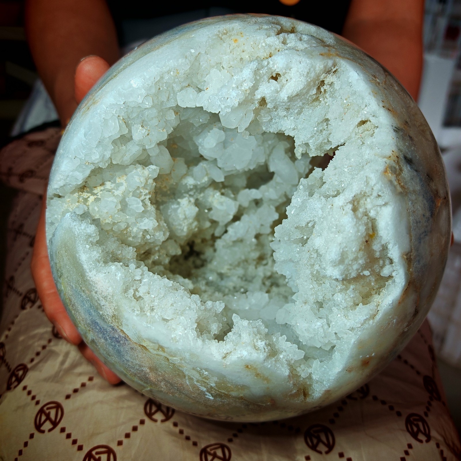 10LB RARE Natura crystal Moroccan Geode Sphere Quartz Crystal Healing