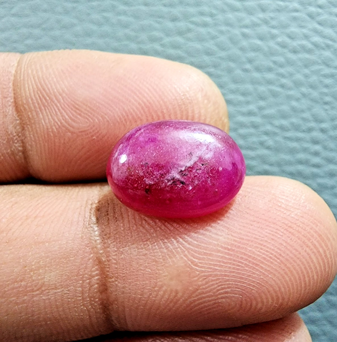 9.30 Crt Glowing Pink Ruby Heated Gemstone Cabochon Oval Shape Jewelry For Ring
