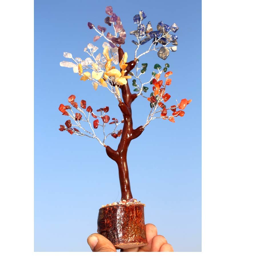 150+ Carnelian Lapis Amethyst SIlver Branches Bonsai Money Tree Decor 8-9.5″ JW