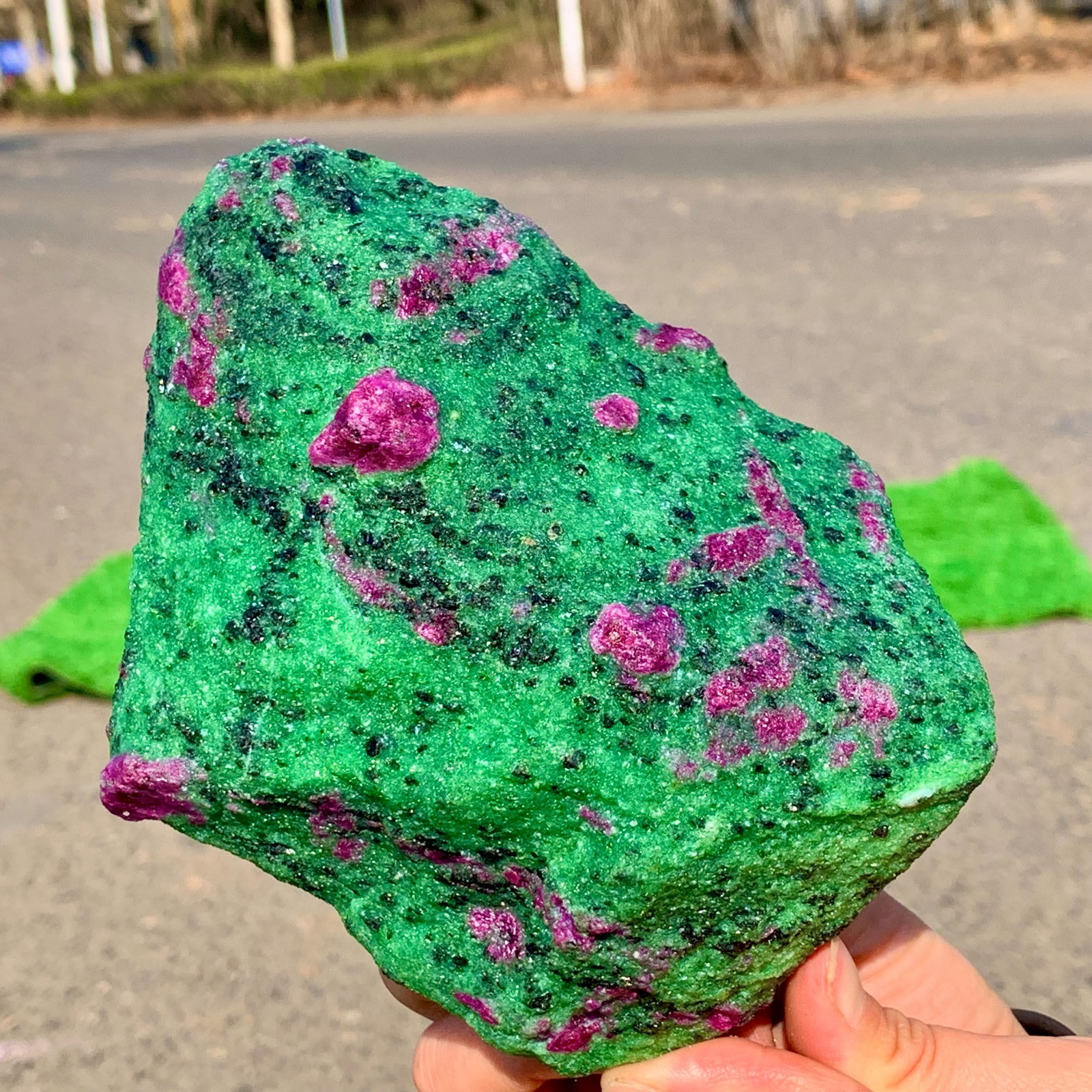 3.5LB Natural green Ruby zoisite (anylite) crystal Chakra Healing Energy