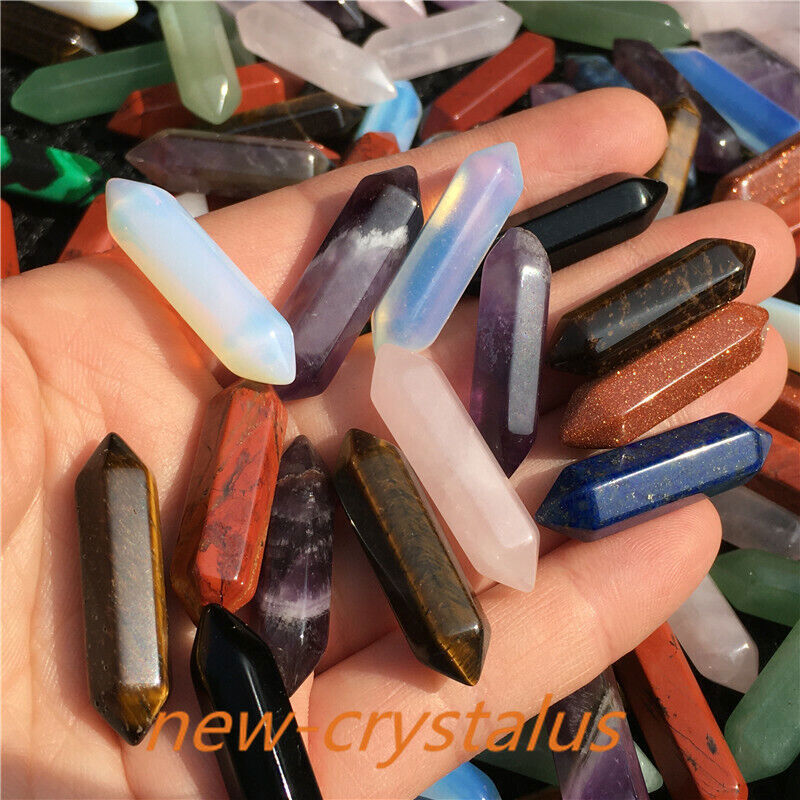 Wholesale! A Lot Natural Obelisk Quartz Crystal Wand Double Point Reiki Healing