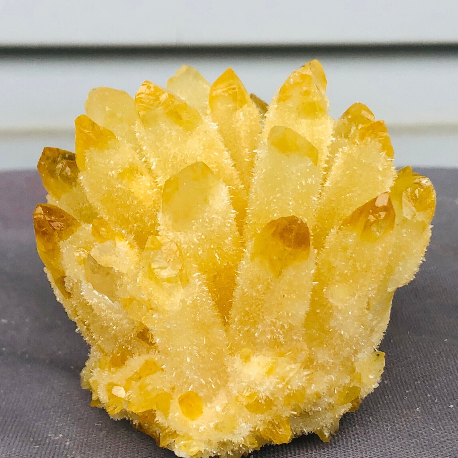 310g+ Raw Aura Citrine Phantom Cluster Titanium Geode Quartz Crystal Specimens