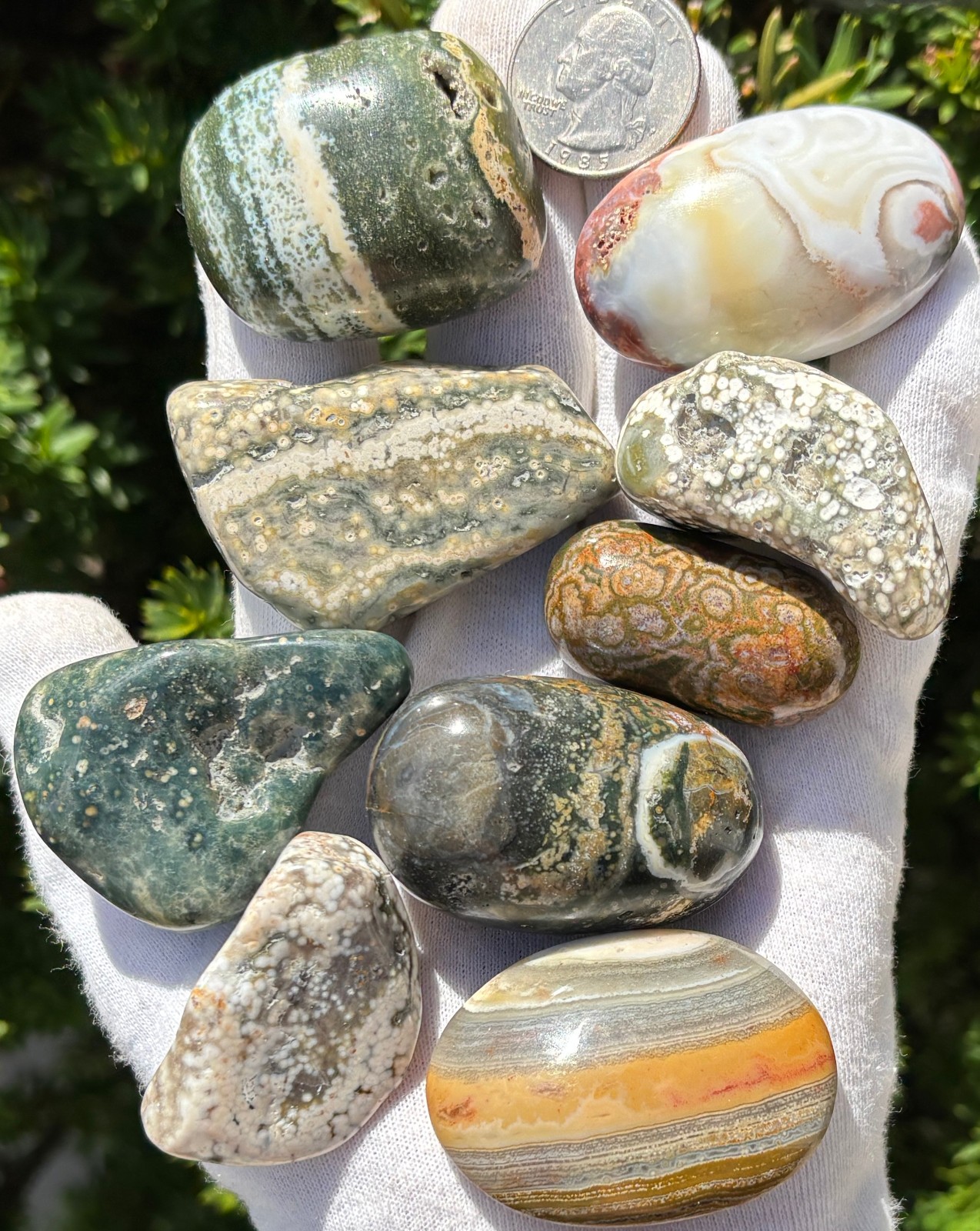 USA SALE 340g LOT XL/L TUMBLES OCEAN JASPER TUMBLES TUMBLE TUMBLED STONE STONES