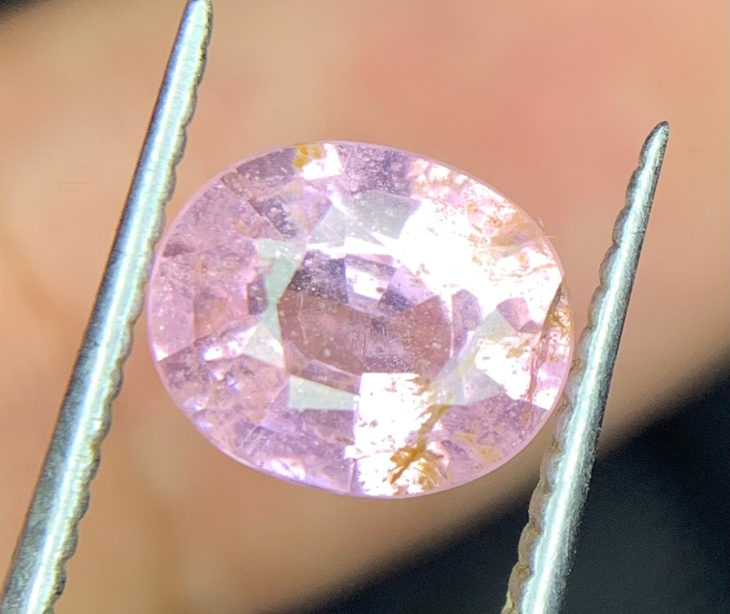 1.50 Ct Natural Pink Sapphire Loose Gemstone, Oval Cut Light Pink Corundum,