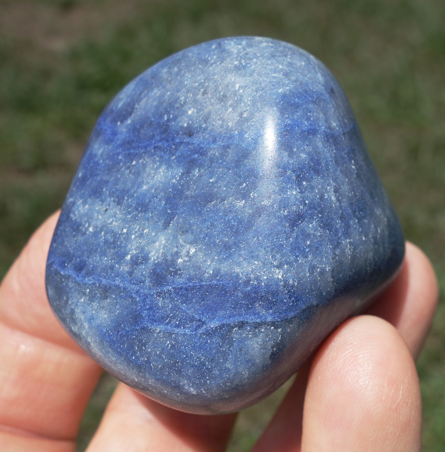 Blue DUMORTIERITE in Quartz Crystal Brazil Freeform Polished New Old Stock #3