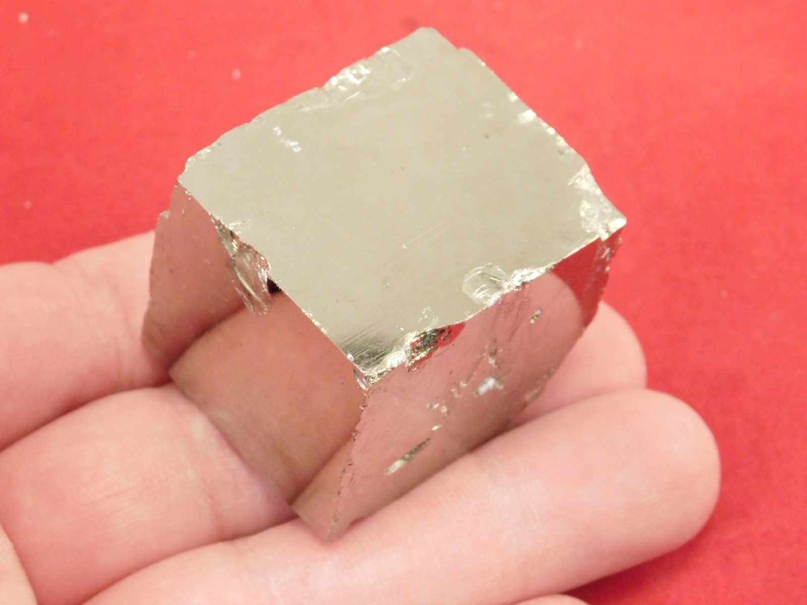 100% Natural Pyrite CUBE Huanzala Mine Peru 163gr