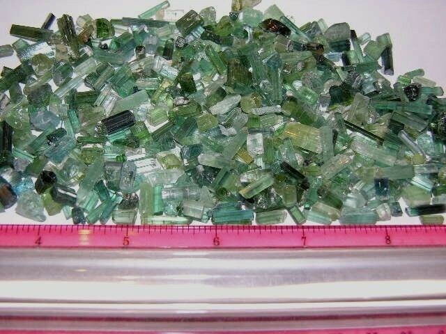 Tourmaline crystal blue green mine rough 5-20mm 45 carat lots 20 + pieces