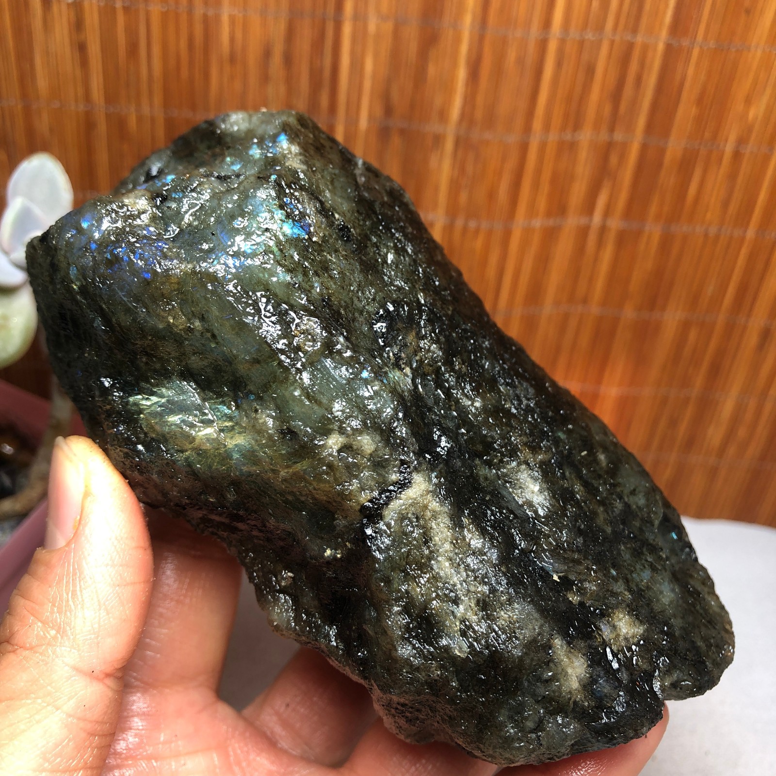 120-57-51mm Natural Labradorite Crystal gemstone Rough Mineral Specimen A3131