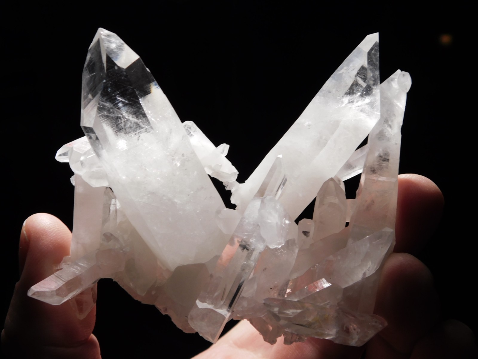 Larger! VERY TRANSLUCENT Quartz Crystal Cluster Collier Creek ARKANSAS 150gr
