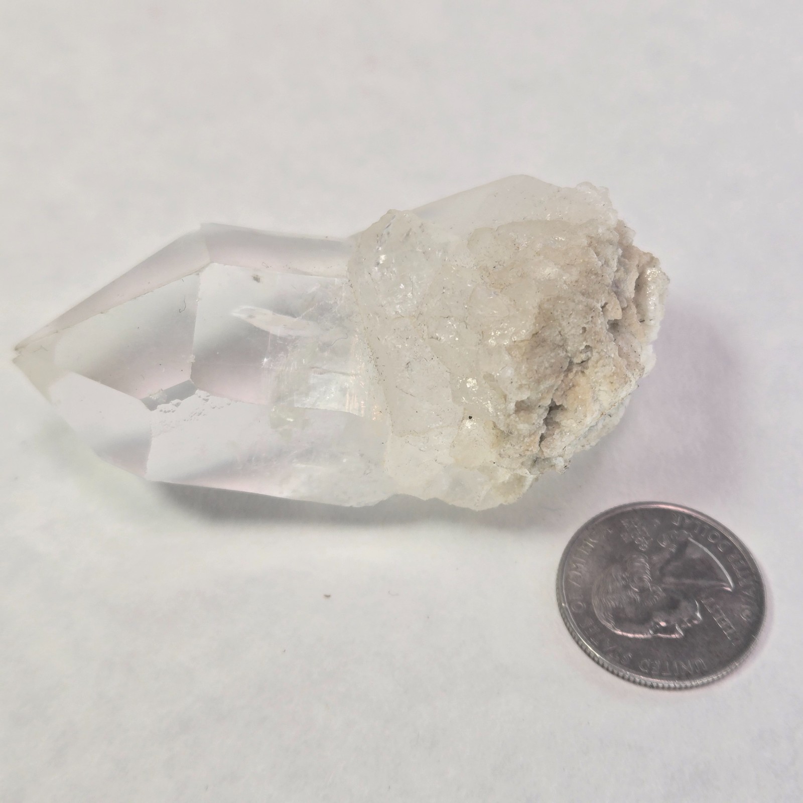 Clear Quartz Crystal Cluster with Feldspar Matrix – Natural Terminated Quartz