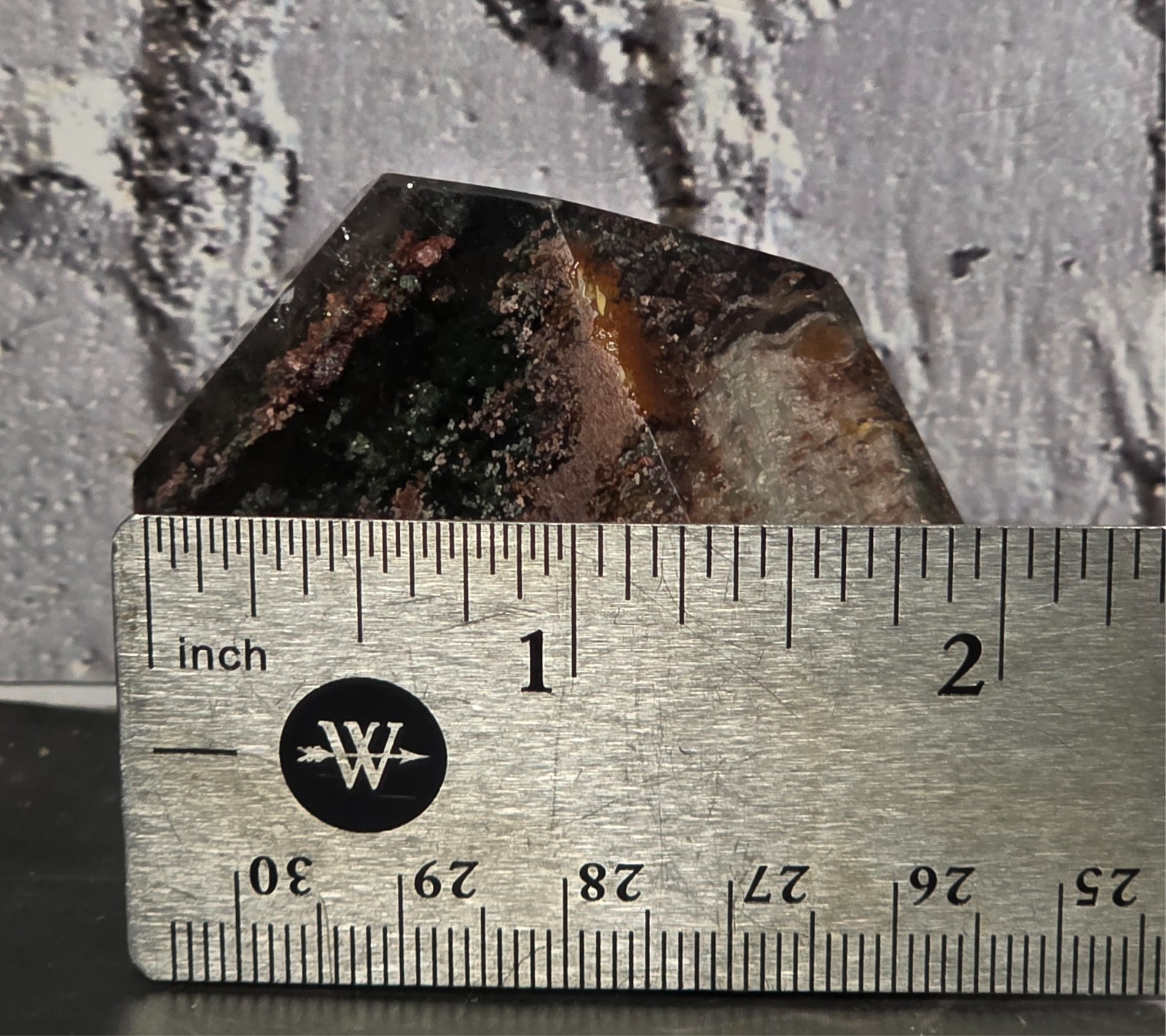Natural Brazilian Garden Quartz Scenic Lodolite Crystal Point Thousand Layers