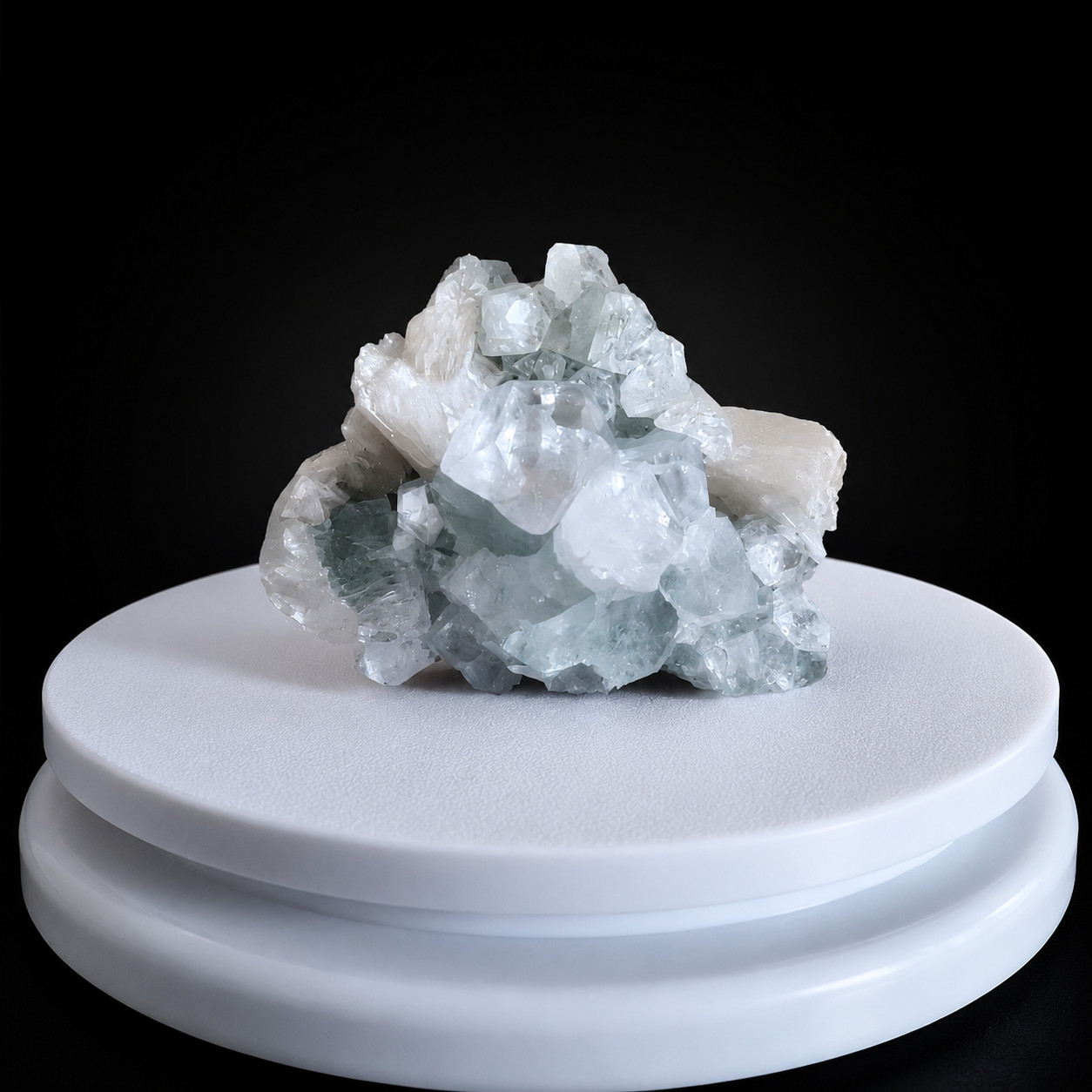 Natural Green Apophyllite with Stilbite 89g 7x6x3cm Raw Crystal Specimen