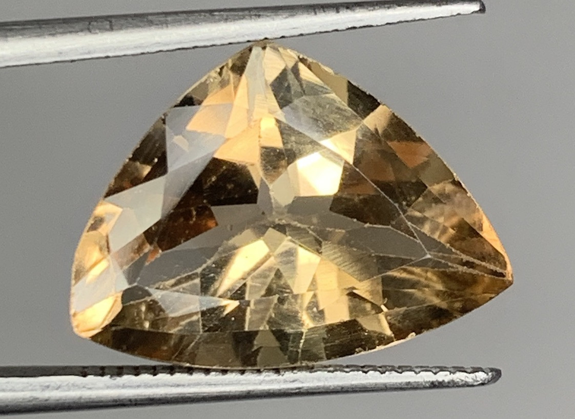 6.95Ct Beautiful Natural Brown Color Topaz Triangle Cut From Skardu Pakistan