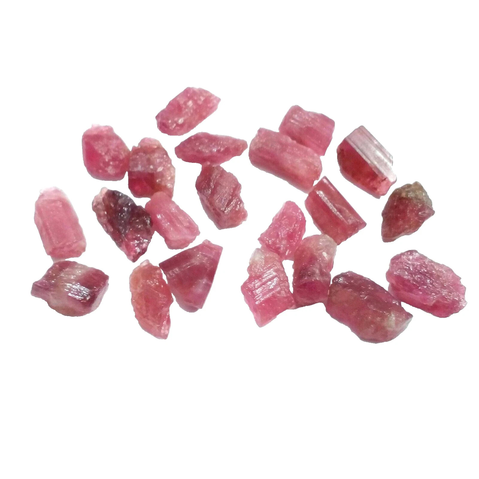 21 Pcs Lot Size 8-13 MM Awesome Pink Tourmaline Raw Loose Gemstone For Jewelry