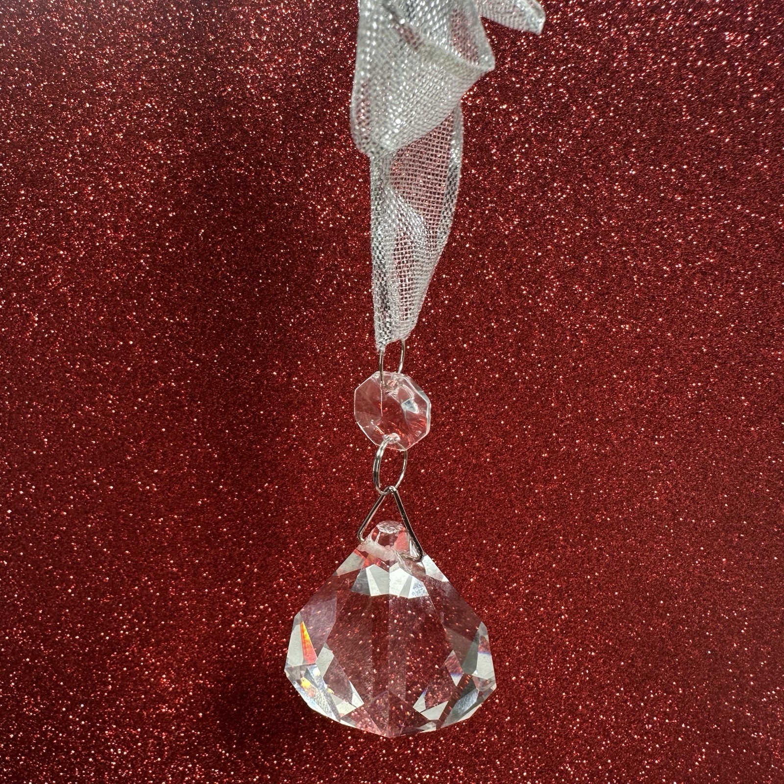 Vtg Diamond Triangle Pyramid Triangle Crystal Pendants Prisms Hanging Suncatcher