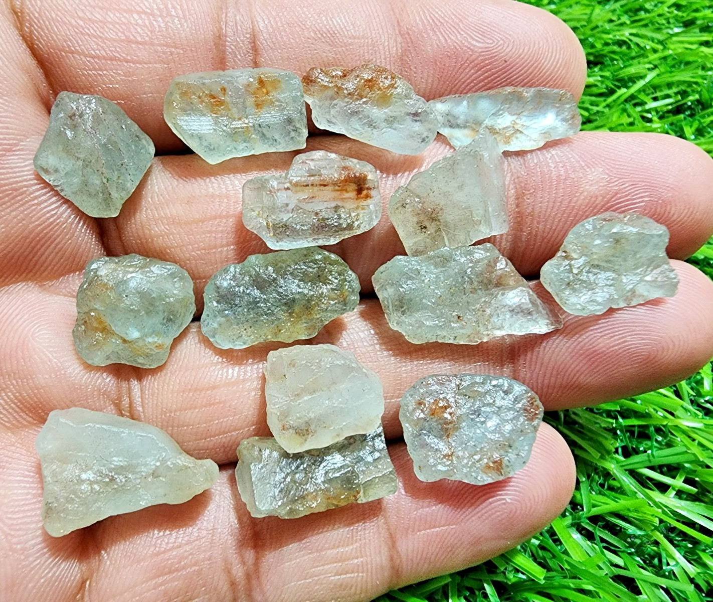 14 Pcs Ultimate Rare Aquamarine Gemstone Rough Lot 11-17mm Aquamarine Raw Stones