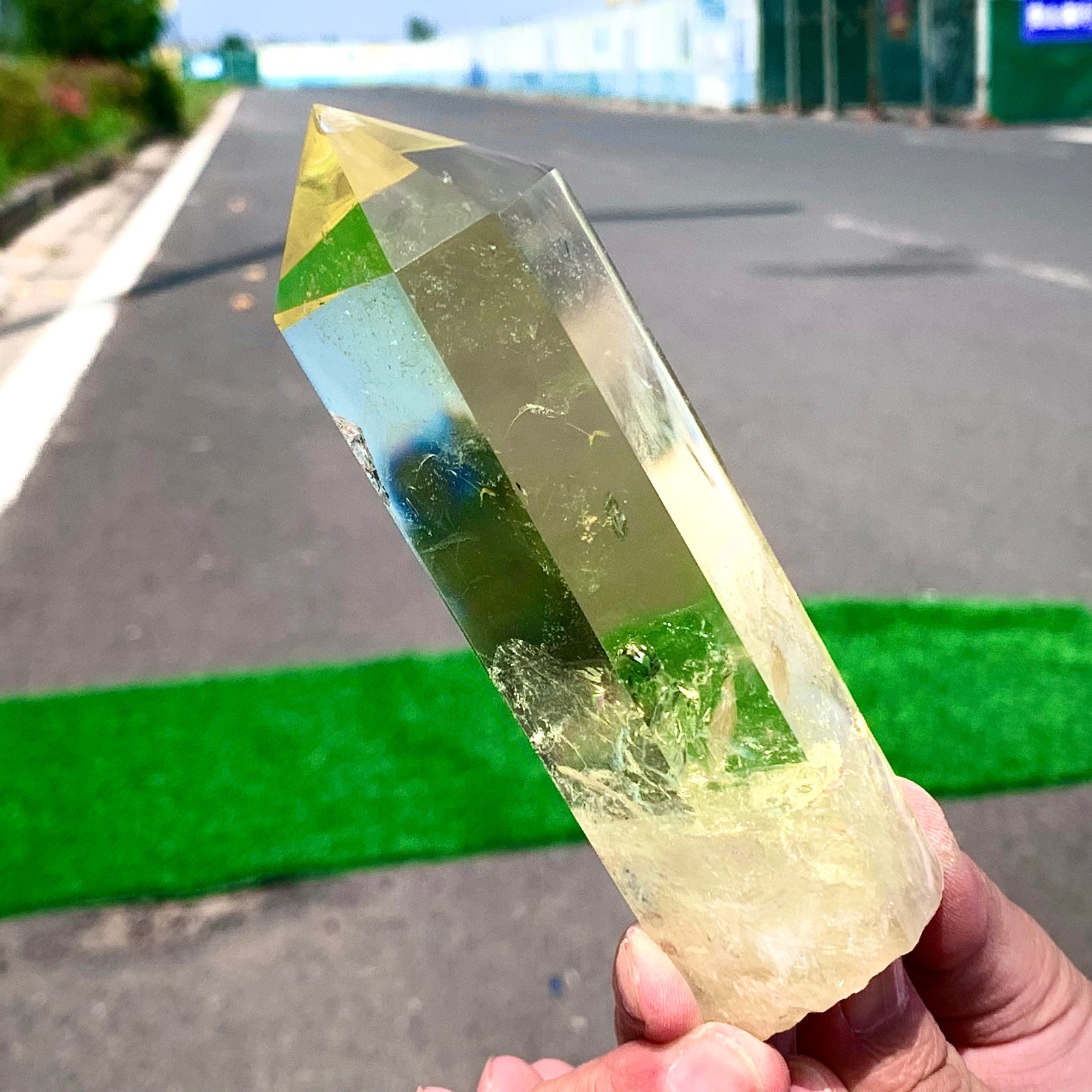 284G Natural citrine obelisk tower wand points spiritual healing