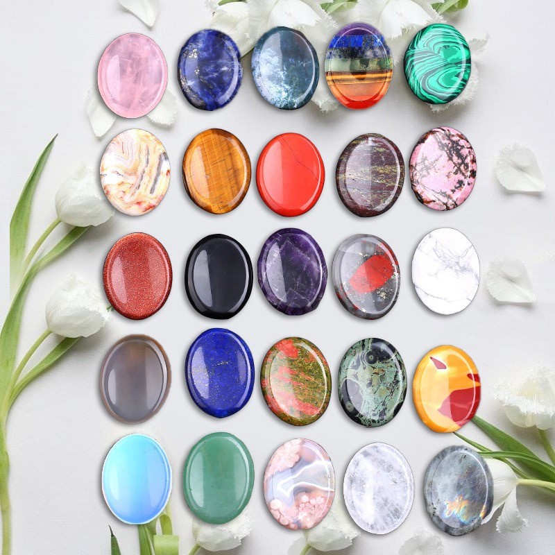 Natural Agate Thumb Massage Stone – Worry Stone for Stress Relief