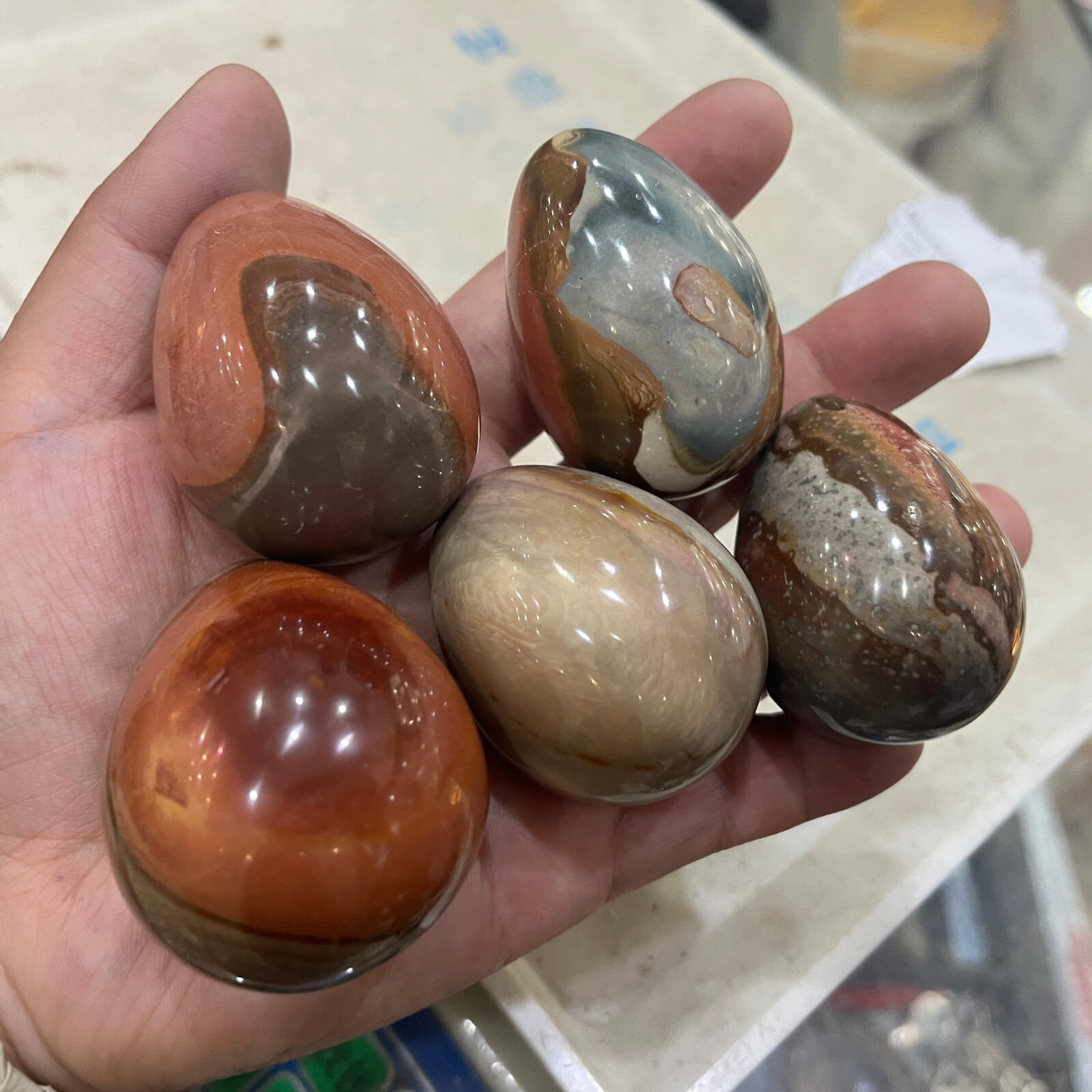 1PC Natural Sun Stone Quartz Crystal Energy Healing egg Decor Gift