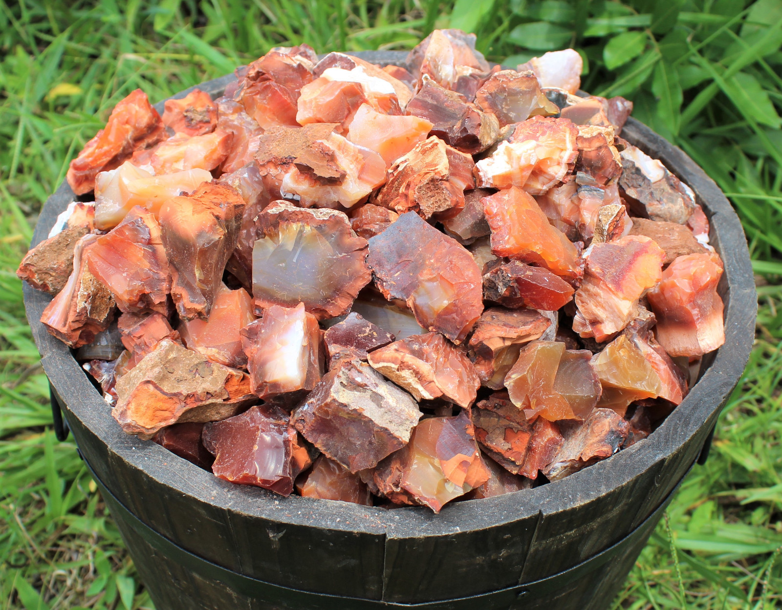5 Pack Large Rough Natural Carnelian (Raw Stone Crystal Agate, MADAGASCAR)