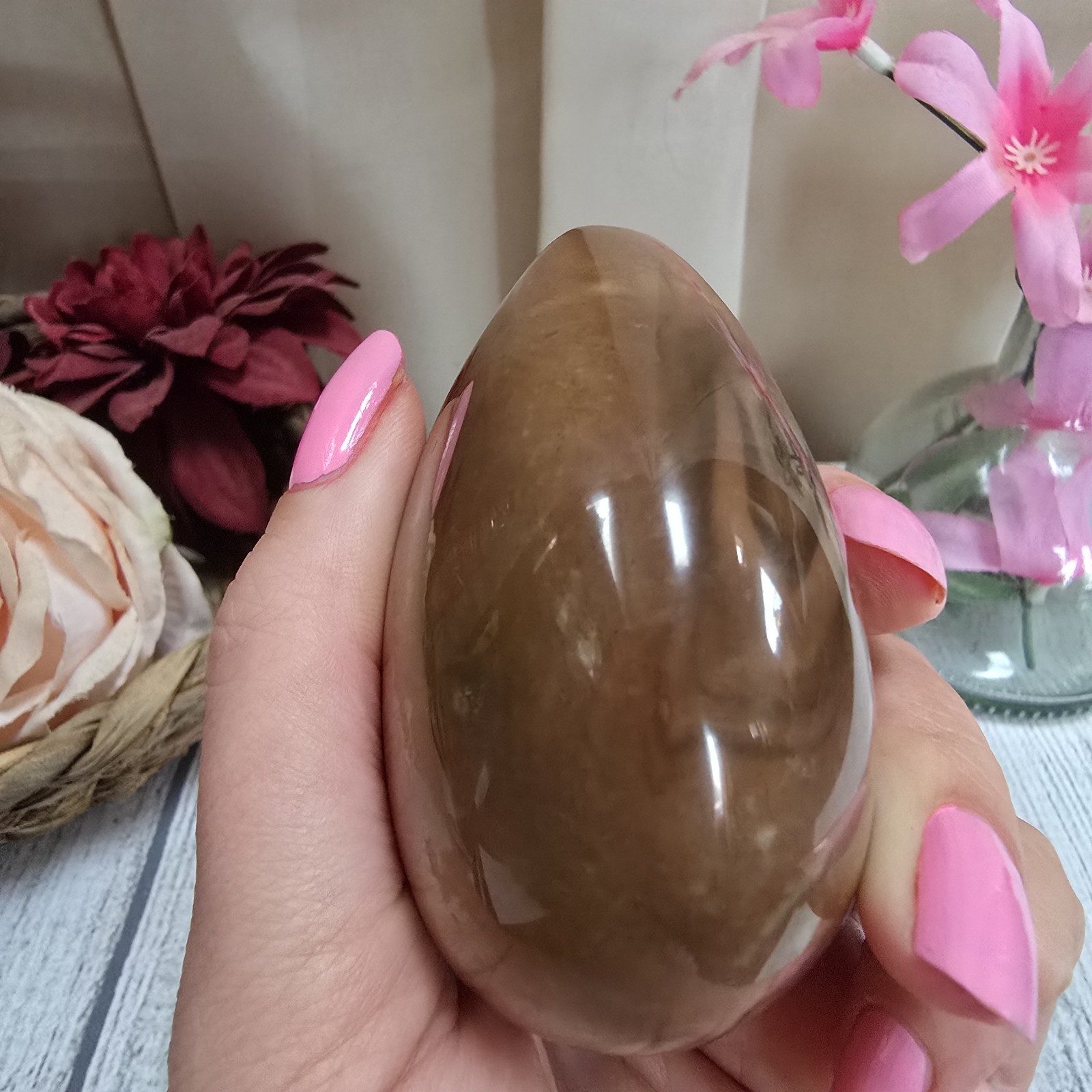 Large Polychrome Ocean Jasper Crystal Heart Polished Gemstone pc5