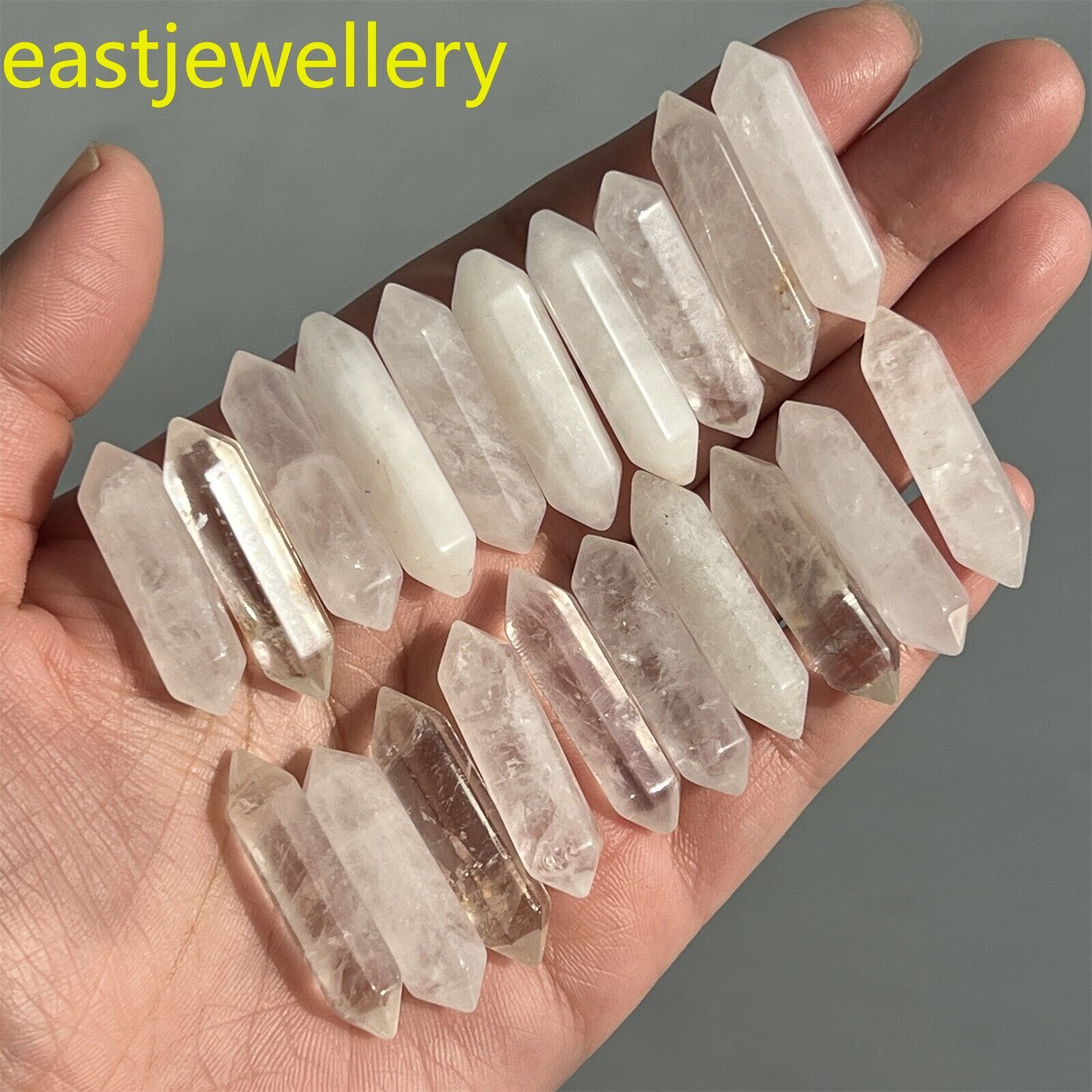Wholesale natural clear quart obelisk quartz crystal wand double point 105pcs