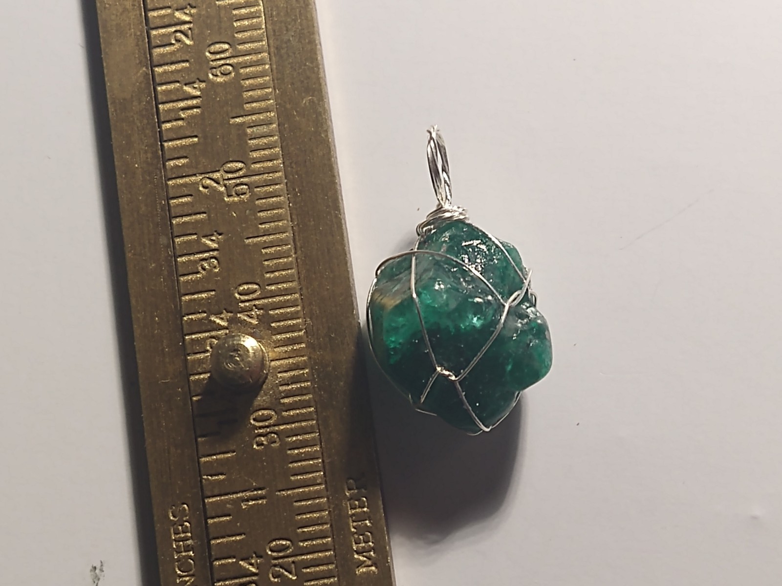 13.5 Translucent Rough Emerald Crystal Pendant With Gemmy Parts Excellent Color