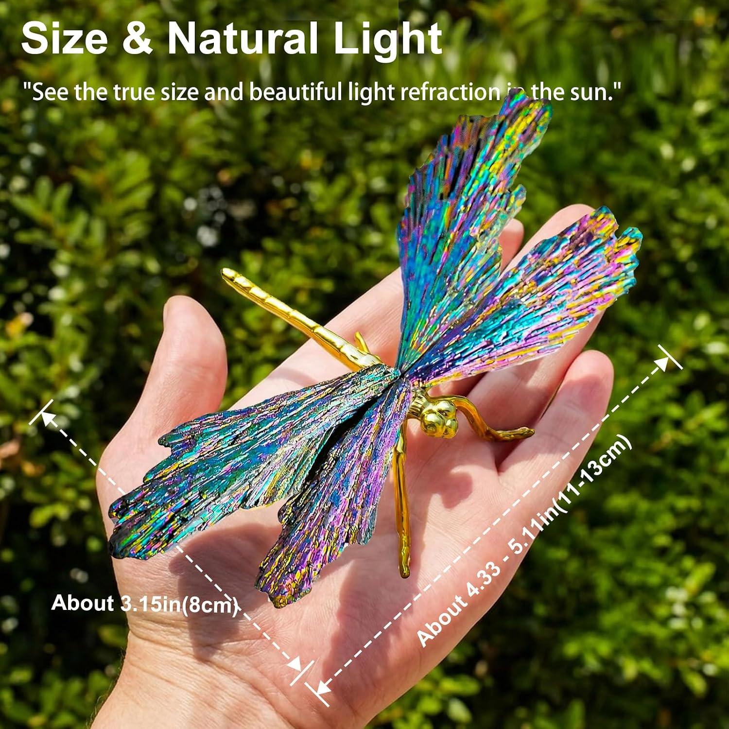 Dragonfly Statue Natural Electroplated Tourmaline Dragonfly Decor Collection Nat