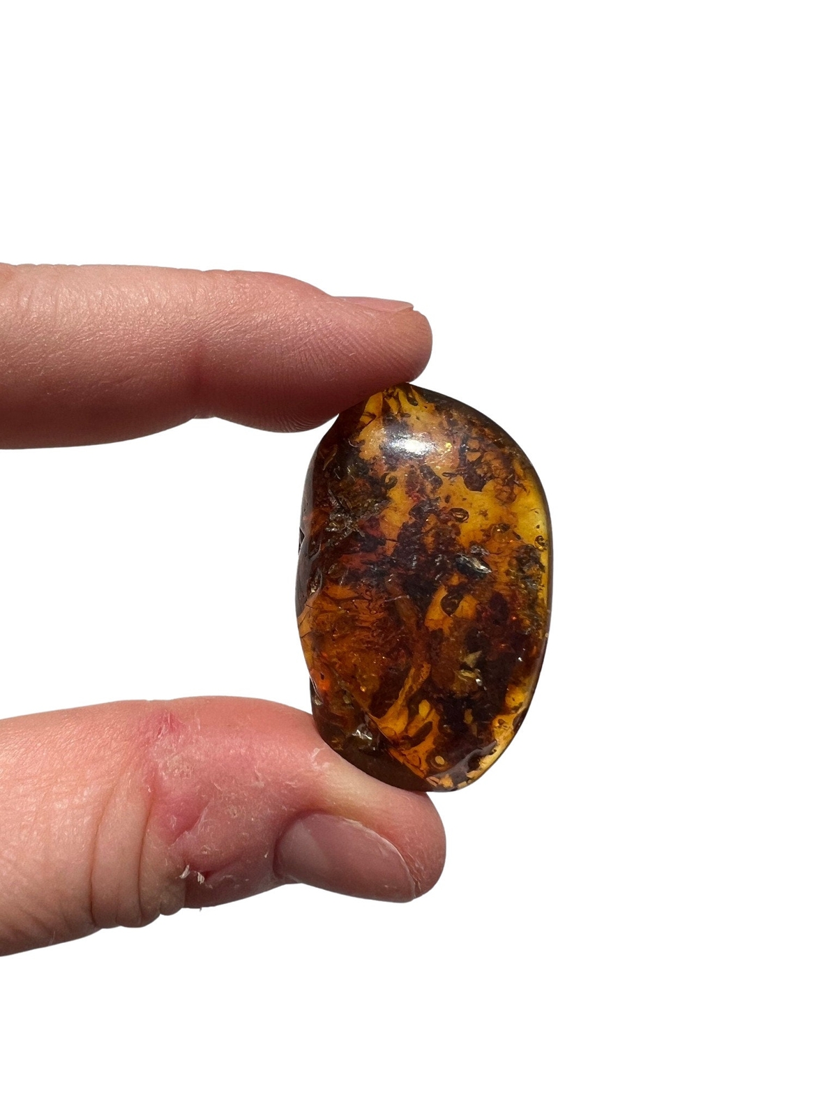 Baltic Amber Tumbled Stone, Dark Natural Baltic Amber from Indonesia