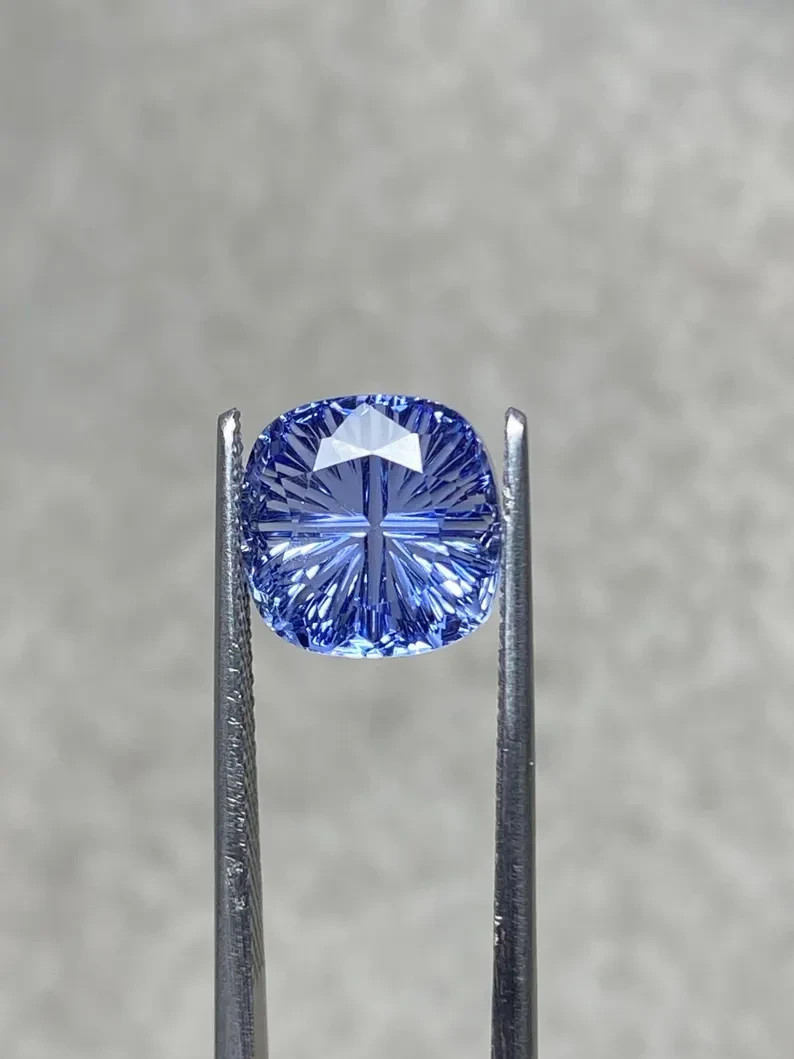 Lab Grown Blue Sapphire Cushion Fantasy Cut Gemstone 5.30 Ct (9x9mm)
